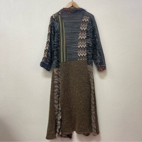 Vintage Lee Andersen Knit Multi Print Long Cardigan Made In USA Sz XXS - Picture 7 of 7